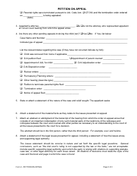 Form 2 Petition on Appeal - Arkansas, Page 2