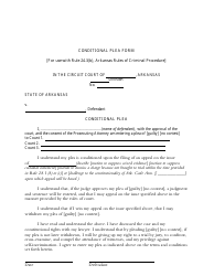 Conditional Plea Form - Arkansas