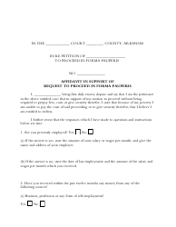 Document preview: Affidavit in Support of Request to Proceed in Forma Pauperis - Arkansas