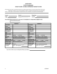 Document preview: Juvenile Dependency-Neglect and Fins Cover Sheet - Arkansas