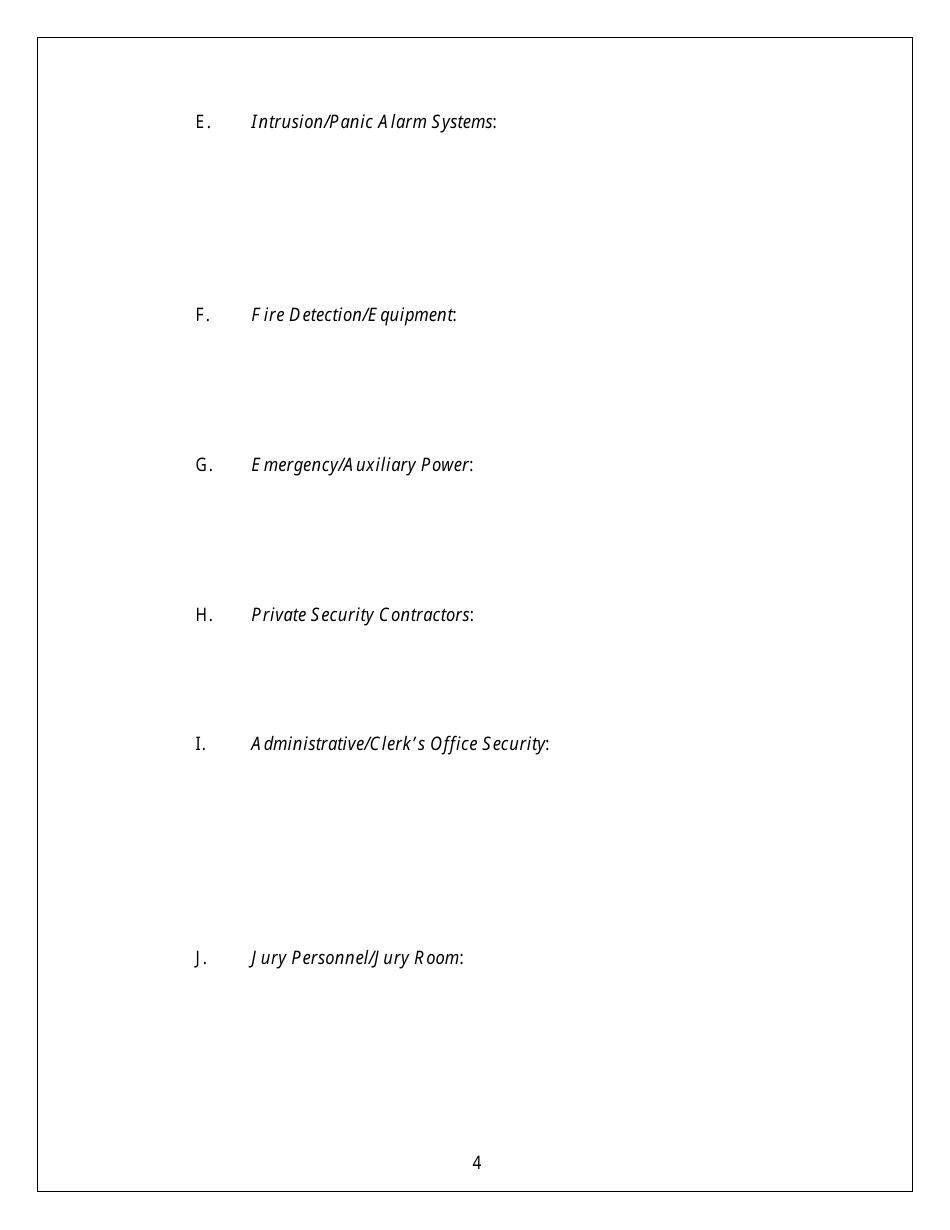 Court Security Plan Template - Arkansas, Page 4