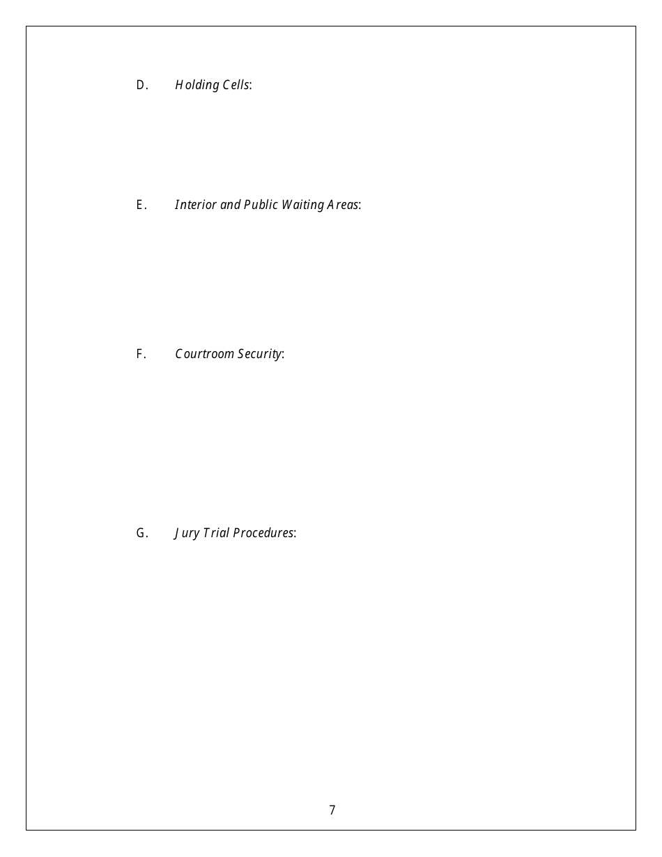 Court Security Plan Template - Arkansas, Page 7