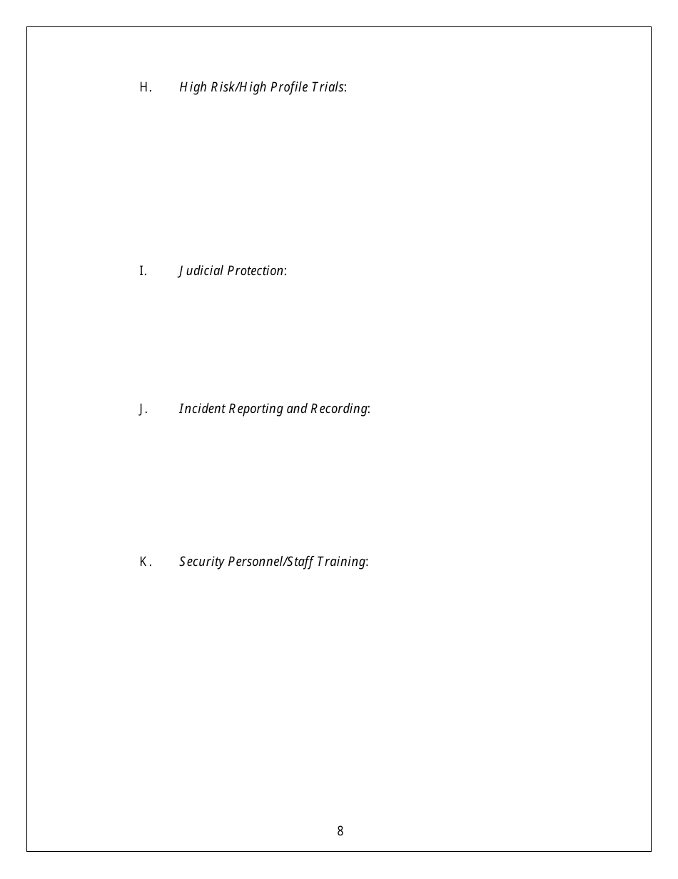Court Security Plan Template - Arkansas, Page 8