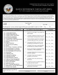 &quot;Quick Reference Checklist (Qrc) - Act-1259 Concealed Carry in Arkansas State Courthouses&quot; - Arkansas