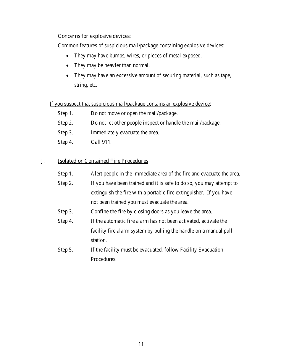 Emergency Response Plan - Security and Emergency Preparedness - Arkansas, Page 11