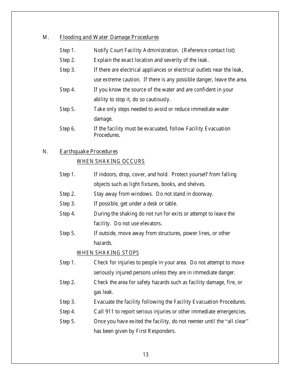 Emergency Response Plan - Security and Emergency Preparedness - Arkansas, Page 13