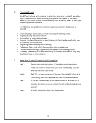 Emergency Response Plan - Security and Emergency Preparedness - Arkansas, Page 14