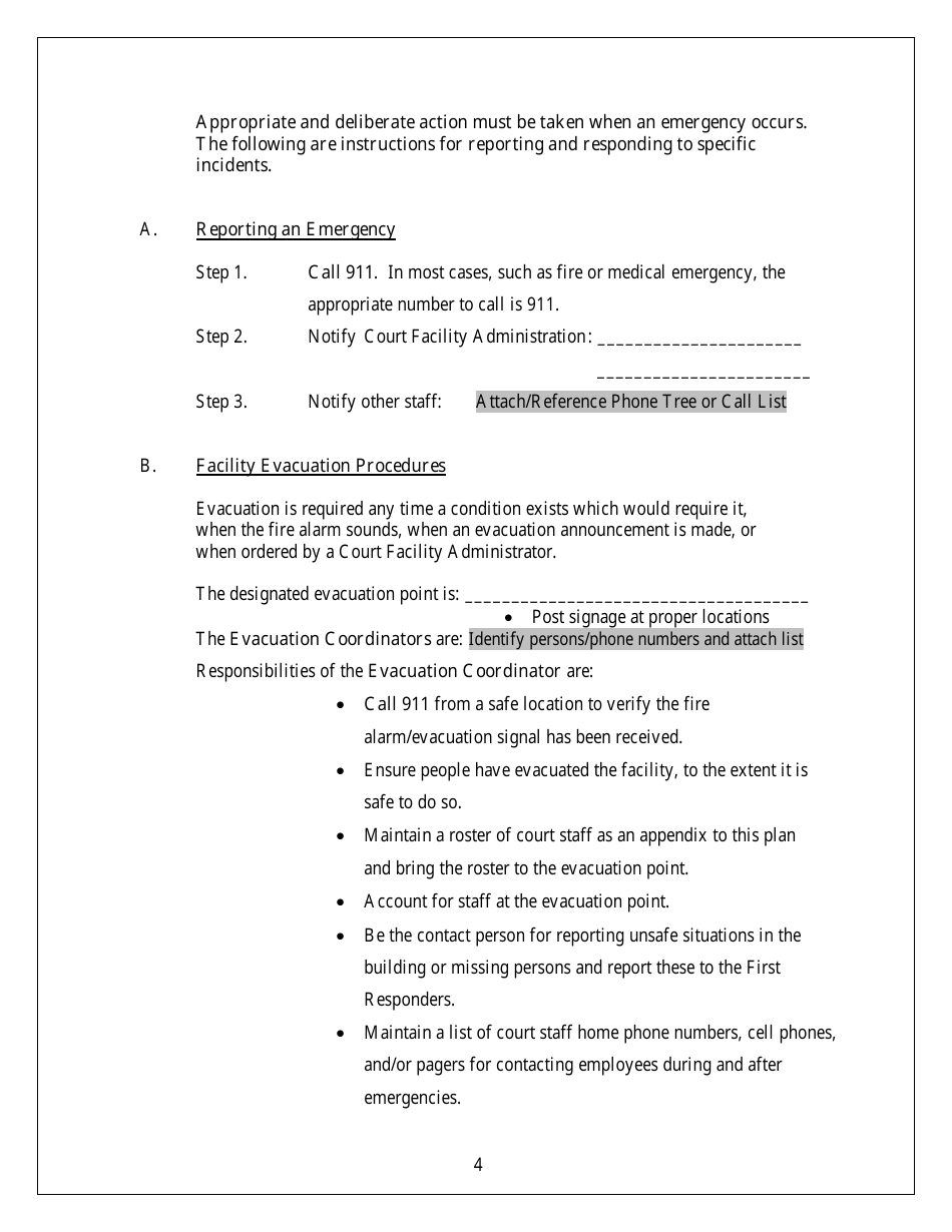 Emergency Response Plan - Security and Emergency Preparedness - Arkansas, Page 4