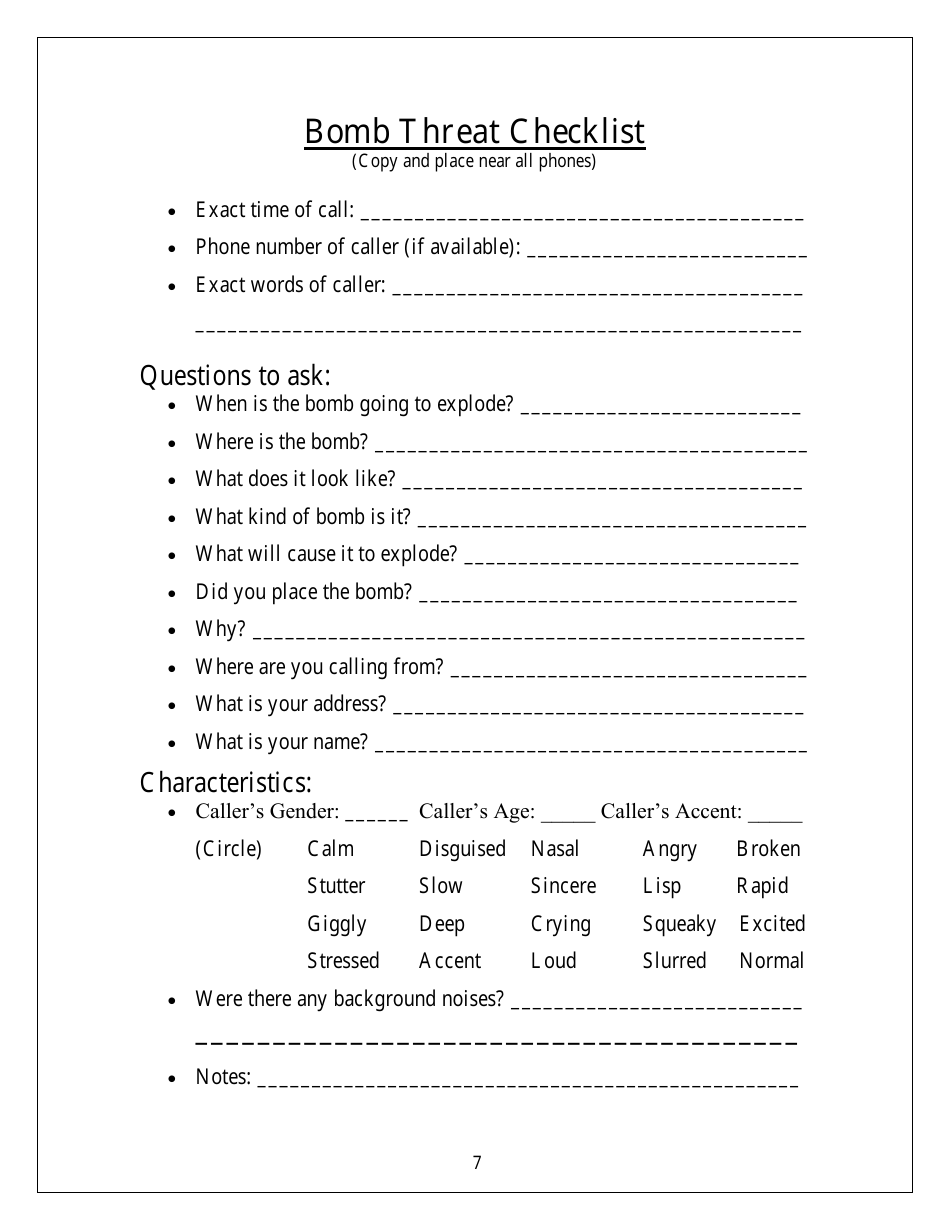 Emergency Response Plan - Security and Emergency Preparedness - Arkansas, Page 7