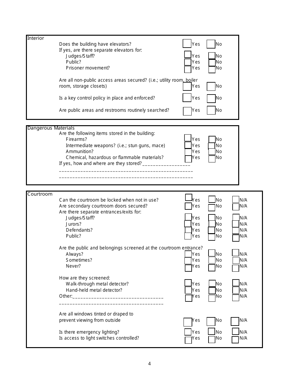 Court Facility Assessment Form - Arkansas, Page 4