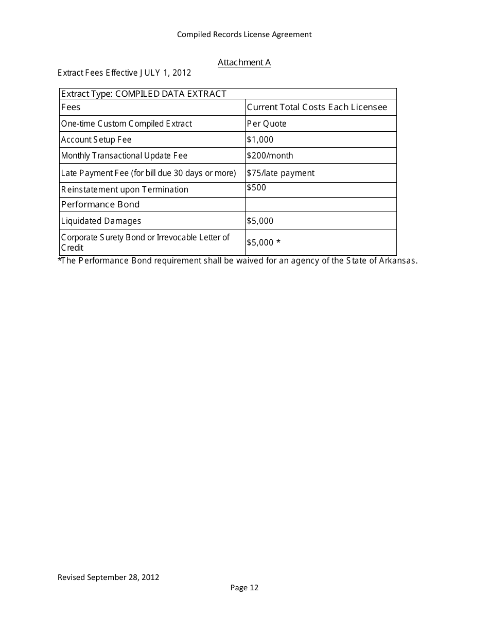 Compiled Records License Agreement - Data Extracts - Arkansas, Page 12