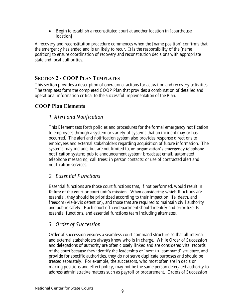 Continuity of Operations Plan - Arkansas, Page 12