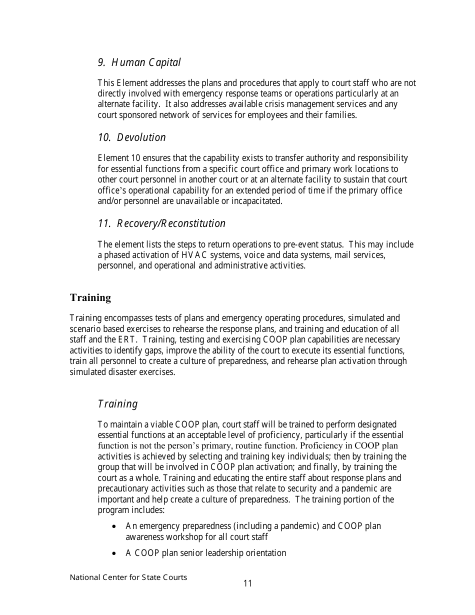 Continuity of Operations Plan - Arkansas, Page 14