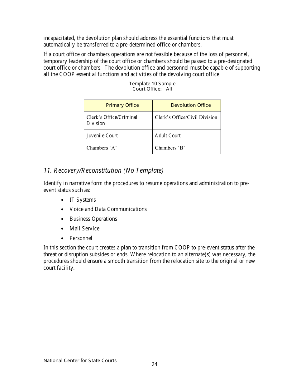 Continuity of Operations Plan - Arkansas, Page 27