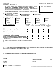 Document preview: Formulario ABC-74 Encuesta De Servicio - California (Spanish)