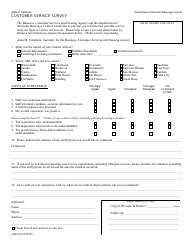 Form ABC-74 Customer Service Survey - California
