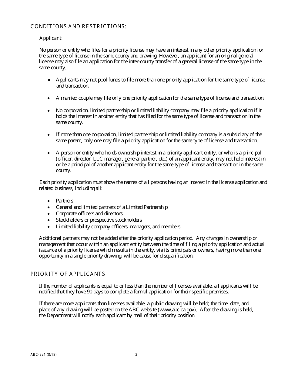 Issuance of Original and Intercountytransfer of on-Sale General and Offsale General Licenses - California, Page 3