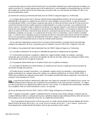 Formulario ABC-299-SP Declaracion Jurada Y Anuncio - California (Spanish), Page 2