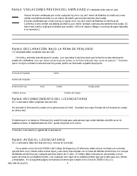 Formulario ABC-299-SP Declaracion Jurada Y Anuncio - California (Spanish), Page 5