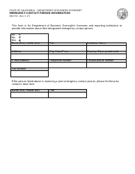 Document preview: Form DBO-550 Emergency Contact Person Information - California