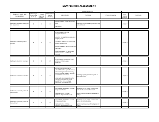 Sample Risk Assessment Form - California, Page 2