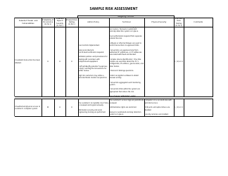 Sample Risk Assessment Form - California, Page 4