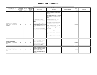 Sample Risk Assessment Form - California, Page 7