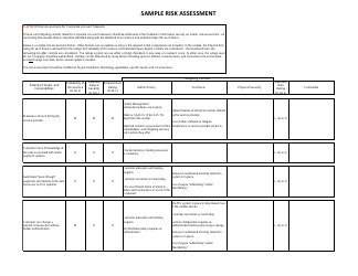 Document preview: Sample Risk Assessment Form - California