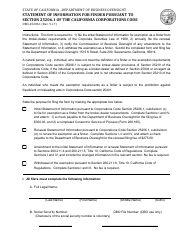 Document preview: Form DBO-25206.1 Statement of Information for Finder Pursuant to Section 25206.1 of the California Corporations Code - California