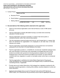 Form DBO-2666 Bona Fide Nonprofit Affordable Housing Organization Application for Registration - California, Page 2