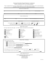 &quot;Statistical Reporting Form for Court Ordered Mediation&quot; - Arkansas
