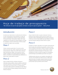 Document preview: Hoja De Trabajo De Presupuesto - California (Spanish)