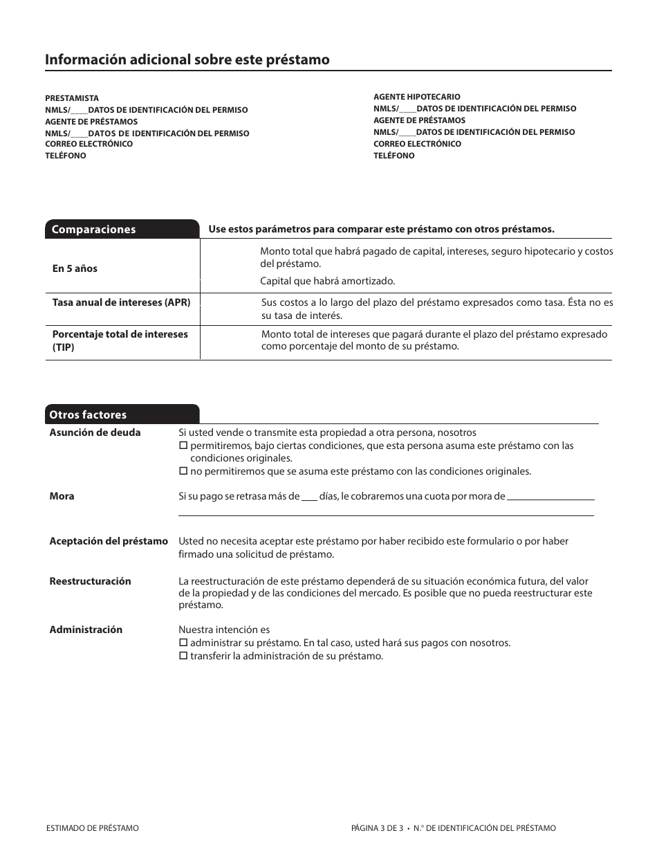 Formulario CFPB Estimado De Prestamo - California (Spanish), Page 10