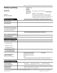 Document preview: Form CFPB Tantiya Ng Utang - California (Tagalog)