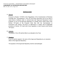 Form DBO-90 Agreement of Approved Depository - California, Page 2