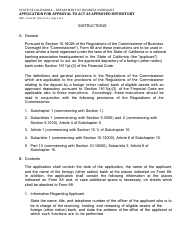 Form DBO-88 Application for Approval to Act as Approved Depository - California, Page 2