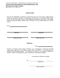 Form DBO-93 Application for Approval for Withdrawal and Release of Eligible Assets - California, Page 2