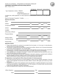 Form DBO-25 Uniform California Application/Notice - California