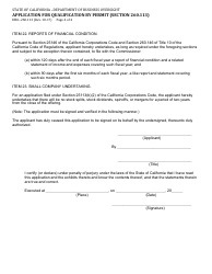 Form DBO-260.113 Application for Qualification by Permit (Section 260.113) - California, Page 4