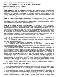 Form DBO-260.121 Application for Qualification of Recapitalizations and Regoranizations (Section 260.121) - California, Page 4