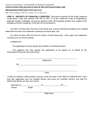 Form DBO-260.121 Application for Qualification of Recapitalizations and Regoranizations (Section 260.121) - California, Page 6