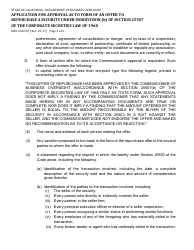 Form DBO-260.507 Application for Approval as to Form of an Offer to Repurchase a Security Under Subdivision (B) of Section 25507 of the Corporate Securties Law of 1968 - California, Page 3