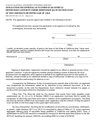 Form DBO-260.507 Application for Approval as to Form of an Offer to Repurchase a Security Under Subdivision (B) of Section 25507 of the Corporate Securties Law of 1968 - California, Page 6