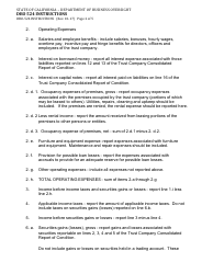 Instructions for Form DBO-524 Trust Company Consolidated Report of Income - California, Page 2
