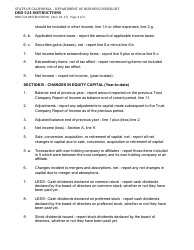 Instructions for Form DBO-524 Trust Company Consolidated Report of Income - California, Page 3