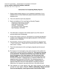 Form DBO-1002 Local Agency Deposits Weekly Report - California, Page 2
