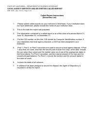 Form DBO-1003 Local Agency Deposits and Securities Called Report - California, Page 6