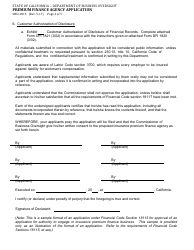 Form DBO-1815 Premium Finance Agency Application - California, Page 4