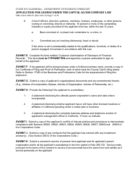 Form DBO-CACL280.151 Application for License Under the Capital Access Company Law - California, Page 7