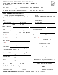 Document preview: Form DBO-8016 Request for Live Scan Service - Applicant Submission - California